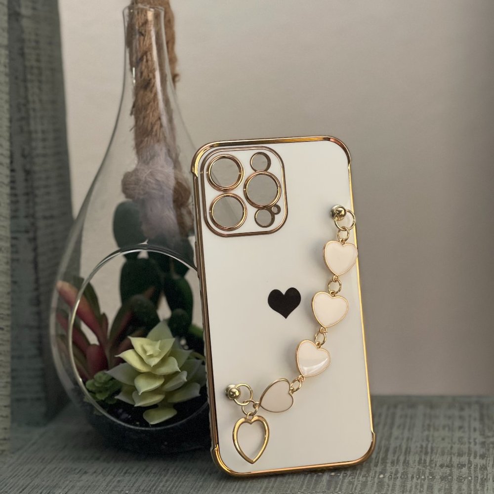 Electroplated Love Heart Phone Case For iPhone 13 Pro